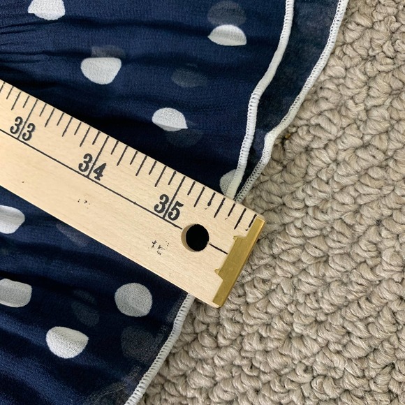 Daniel Rainn Womens Dress Size Large Blue Polka Dots Long Sleeves Mini Lined - Picture 10 of 14